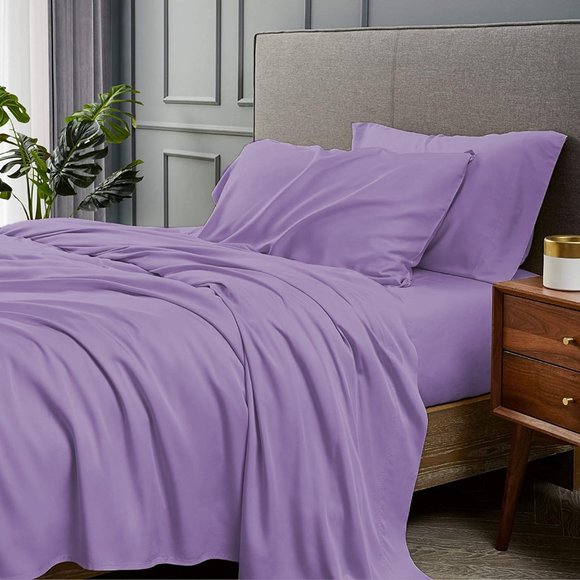 FULL - LAVENDER - 4 Piece Bamboo Bed Sheet Set - Picture 1 of 1